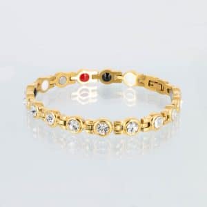 Goldenes Energiearmband mit weißen Zirkonia