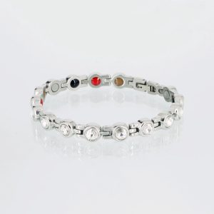 Silbernes Energiearmband  mit weißen Zirkonia 2