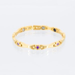 Energiearmband Stern in gold und lila