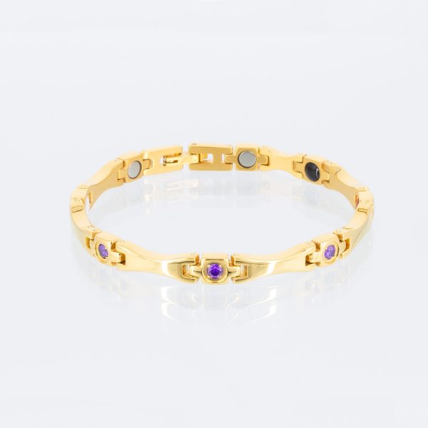 Energiearmband Stern in gold und lila
