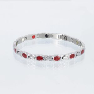 Energiearmband Romantika 2 in silber und rot