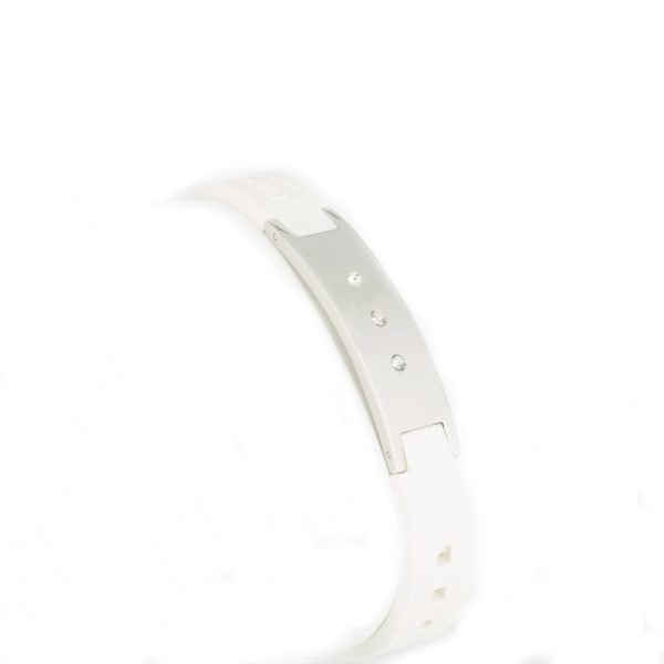Sportband Fitness in weiß und Zirkonia