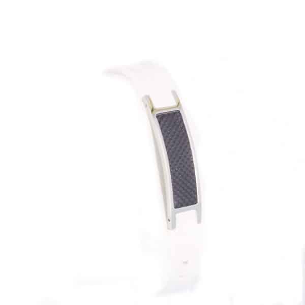 Sportband Fitness in weiß und Carbon 2