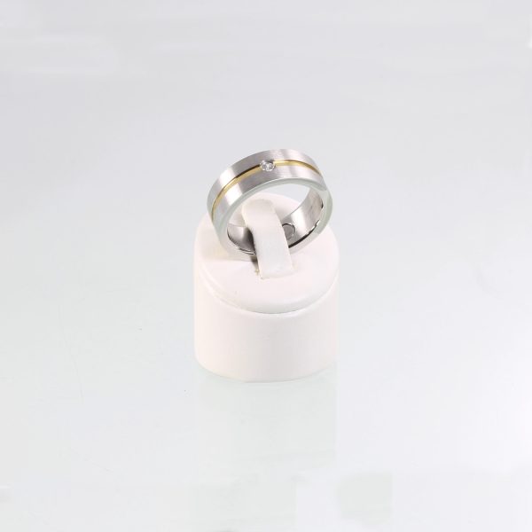 Magnetring Style 3 in bicolor mit Zirkonia
