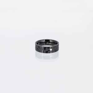 Titanring Style 45 schwarz mit Zirkonia