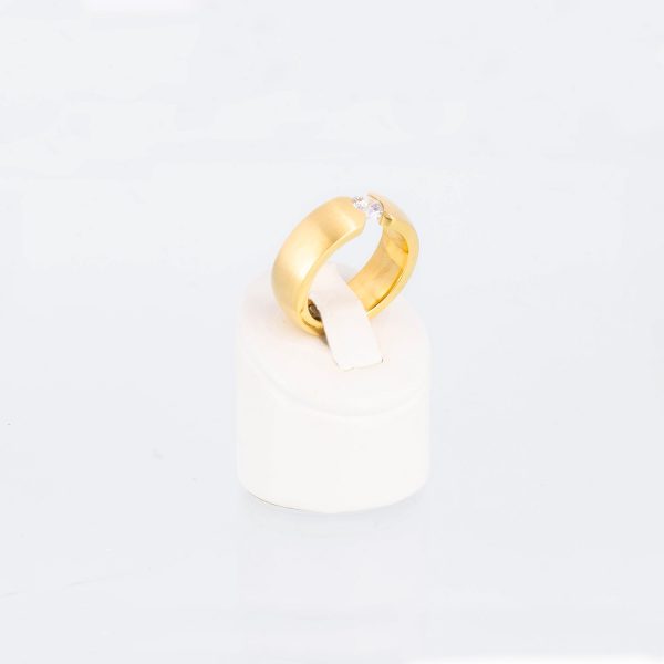Titanring Style 46 gold mit Zirkonia – Bild 2