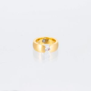 Titanring Style 46 gold mit Zirkonia