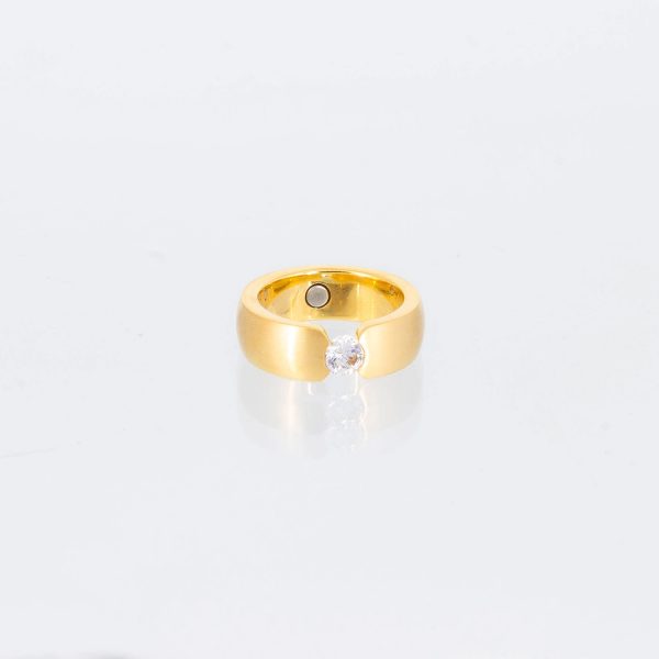 Titanring Style 46 gold mit Zirkonia
