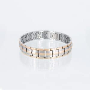 Doppelreihiges Titanarmband Stärke in silber und rosegold