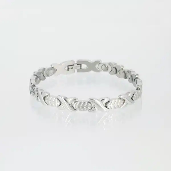 Magnetarmband Eichenblatt in Silber