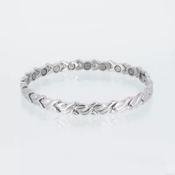 Magnetarmband Wirbel in silber glänzend