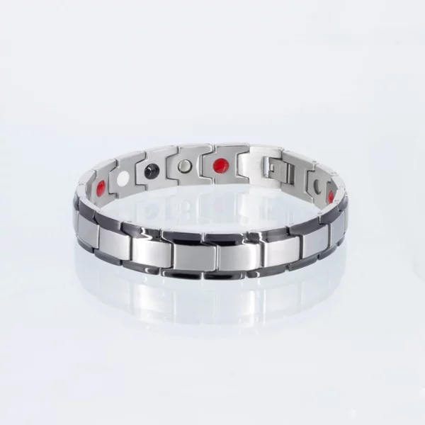 Energiearmband Vision in Silber und Schwarz