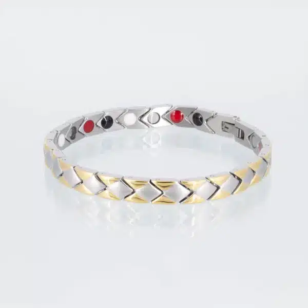 Energiearmband Raute in silber und gold