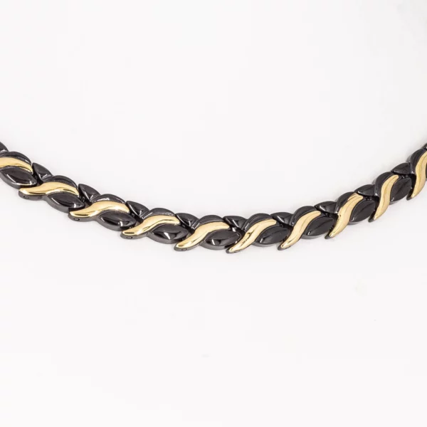 Collier Wirbel in Schwarz und Gold