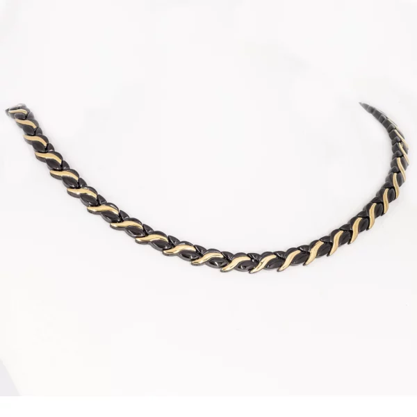 Collier Wirbel in Schwarz und Gold – Bild 3