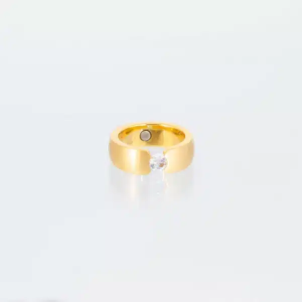 Titanring Style 46 gold mit Zirkonia