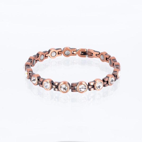 Kupferarmband mit weißen Zirkonia