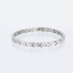 Magnetarmband Wirbel in Silber mit Struktur