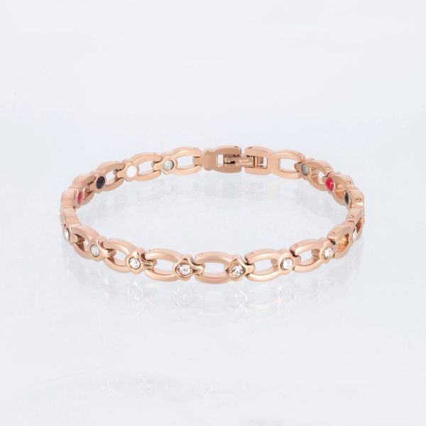Energiearmband Sternenhimmel in Rosegold und Weiß