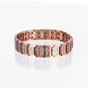 Doppelreihiges Kupferarmband Langes Kreuz