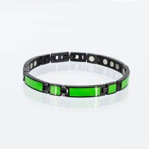 Magnetarmband Schwarz mit grüner Emaille