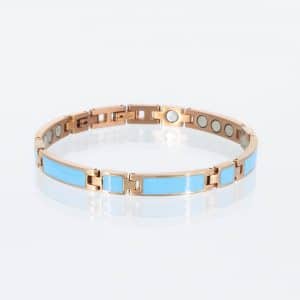 Magnetarmband Rosegold mit blauer Emaille