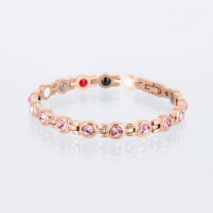Rosegoldenes Energiearmband mit rosafarbenen Zirkonia