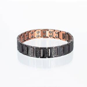 Doppelreihiges Kupferarmband Kreuz Schwarz