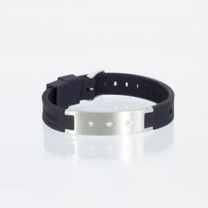 Sportband Fitness in Schwarz Silber mit Zirkonia