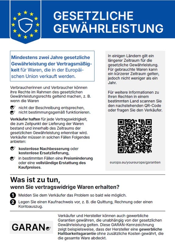 Vorschau Gewährleistungslabel